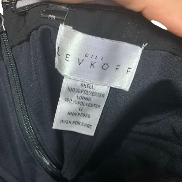 Bill Levkoff Black Strapless Chiffon Sweetheart Sheath Mini Dress Size 8 - Picture 5 of 11